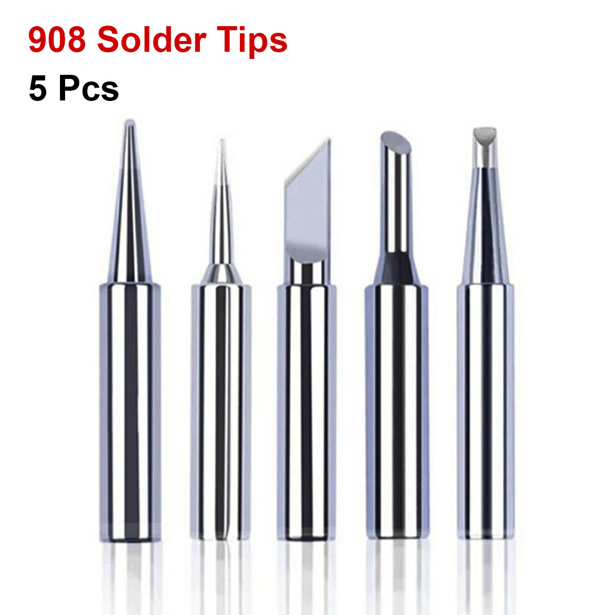 Soldering Iron Bit Set 5 Pcs for 908 Model Regular Quality - Makersbd
